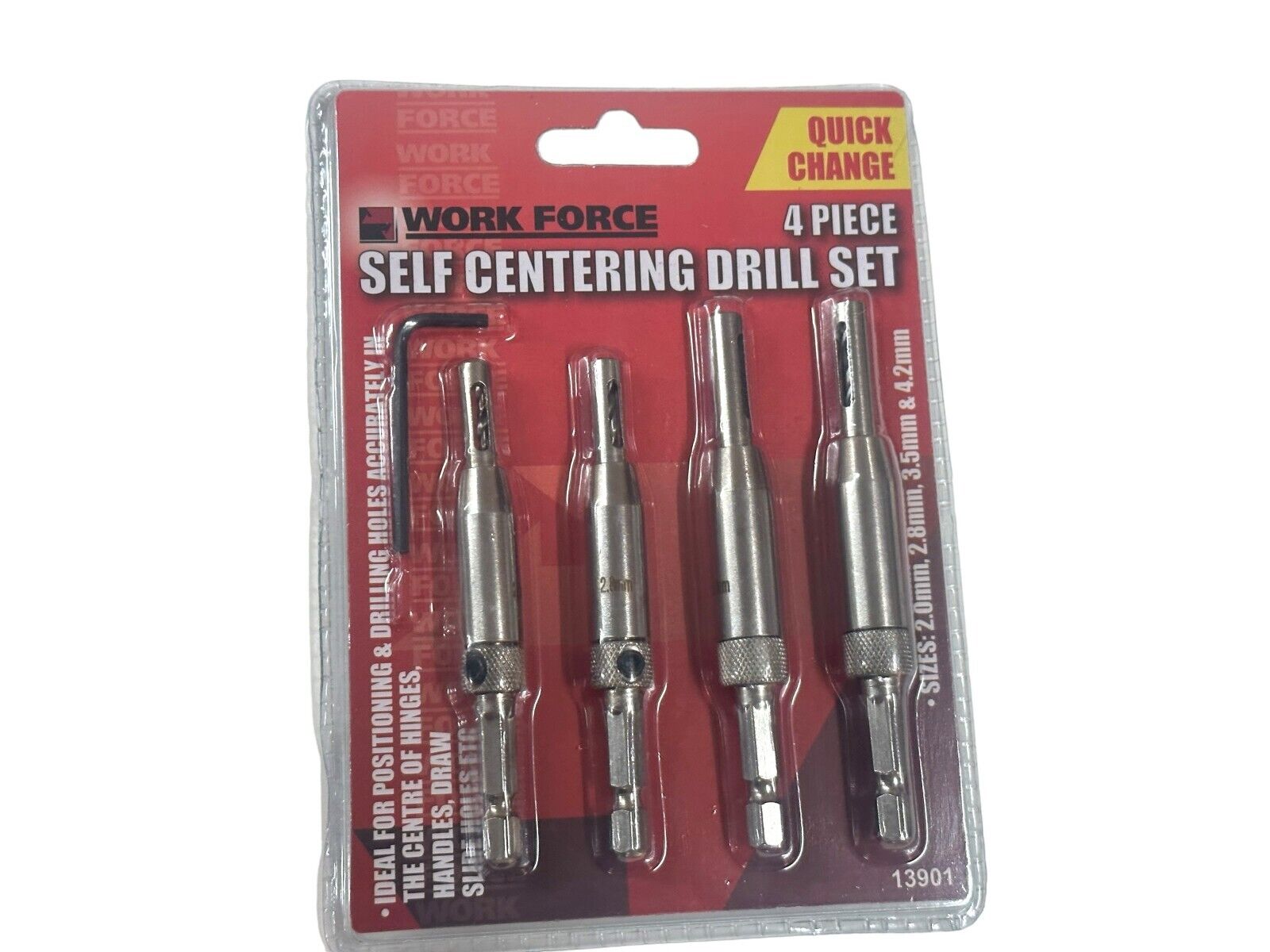 Self centering drill bit set